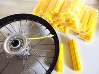 Skin yellow Spoke, 2 set of 38 x in length 216 and 190mm for front and rear-dirt-bike-store