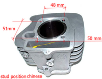 Cylinder 52.4mm Lifan, Jialing, Loncin, YX - studs position 125/138/140--dirt-bike-store-Engine part