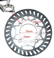 Brake disc pit bike 210mm, 76mm inside -4 screws fastening stepped--dirt-bike-store