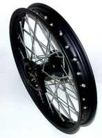 Wheel front 14'' alloy rim 7075 black, shaft 15-dirt-bike-store