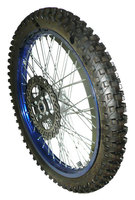 Blue aluminum front wheel 21\'\'AGB30, AM-D8-XB30 with disc and tire--dirt-bike-store