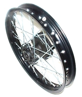 12'' front wheel alu black, shaft 15, hub cross CRZ-dirt-bike-store