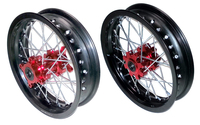 Wheels set Motard RED-ONE 12'' aluminium rim 7015, width 2'15 and 2'50 -dirt-bike-store